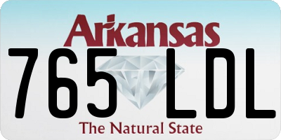 AR license plate 765LDL