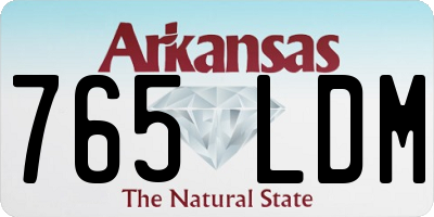 AR license plate 765LDM