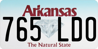 AR license plate 765LDO