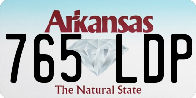 AR license plate 765LDP