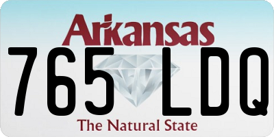 AR license plate 765LDQ