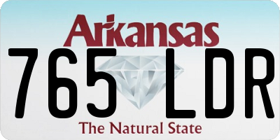 AR license plate 765LDR