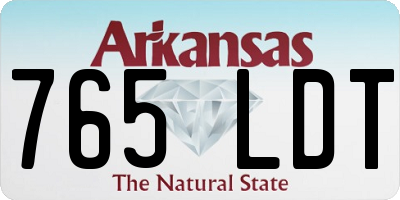 AR license plate 765LDT