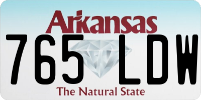 AR license plate 765LDW