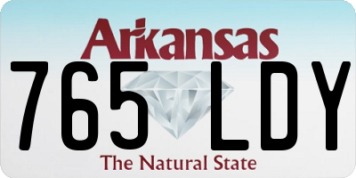 AR license plate 765LDY