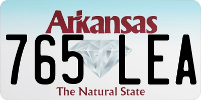AR license plate 765LEA