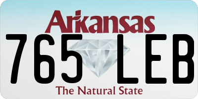 AR license plate 765LEB