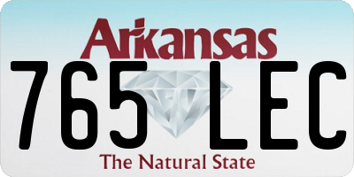 AR license plate 765LEC