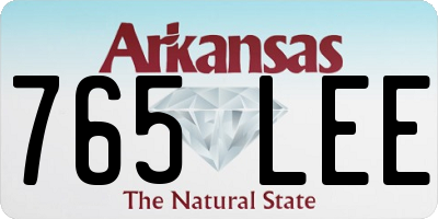 AR license plate 765LEE