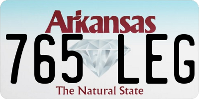AR license plate 765LEG