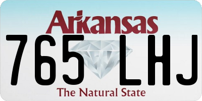 AR license plate 765LHJ