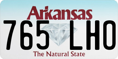 AR license plate 765LHO