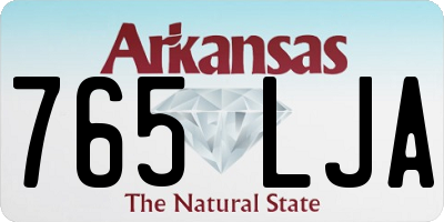 AR license plate 765LJA