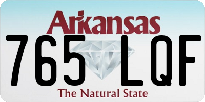 AR license plate 765LQF