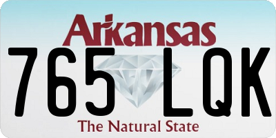 AR license plate 765LQK