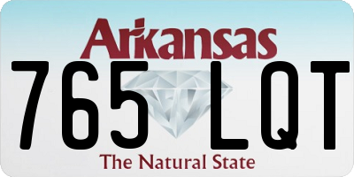 AR license plate 765LQT