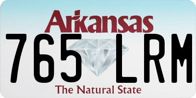 AR license plate 765LRM