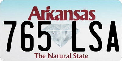 AR license plate 765LSA