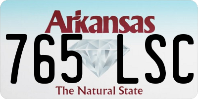 AR license plate 765LSC