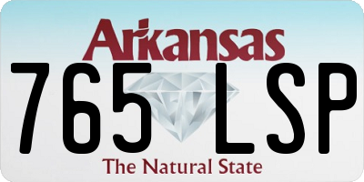 AR license plate 765LSP