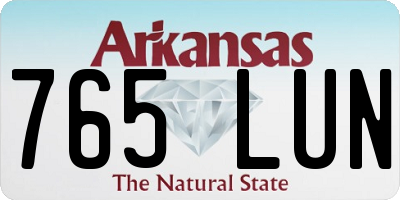 AR license plate 765LUN