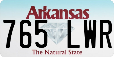 AR license plate 765LWR