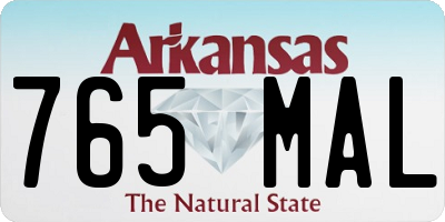 AR license plate 765MAL