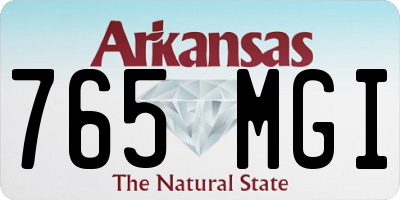 AR license plate 765MGI