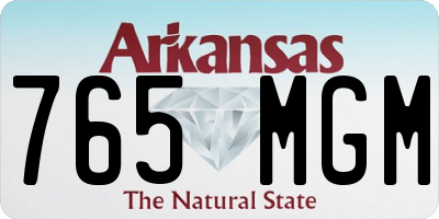 AR license plate 765MGM