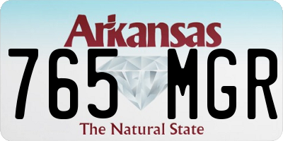 AR license plate 765MGR