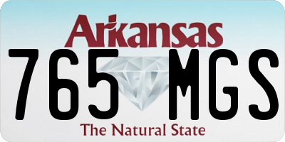 AR license plate 765MGS