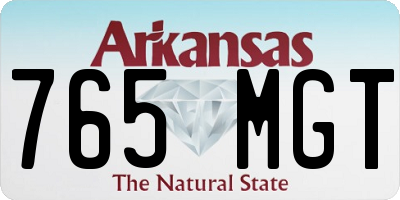 AR license plate 765MGT