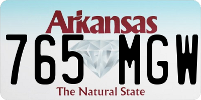 AR license plate 765MGW