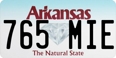 AR license plate 765MIE
