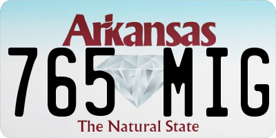 AR license plate 765MIG