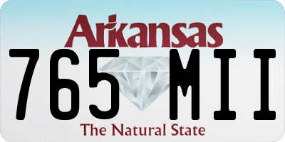 AR license plate 765MII