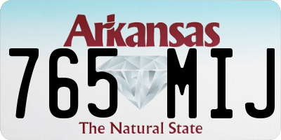 AR license plate 765MIJ