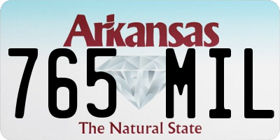 AR license plate 765MIL