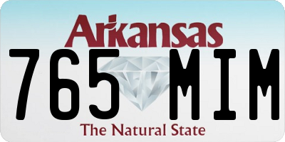 AR license plate 765MIM