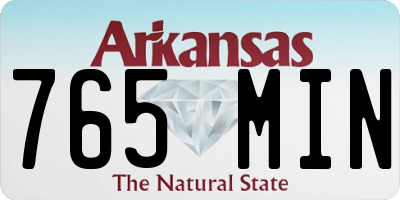 AR license plate 765MIN