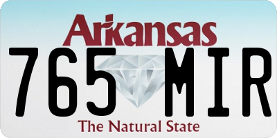 AR license plate 765MIR
