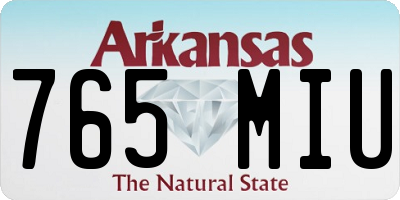 AR license plate 765MIU