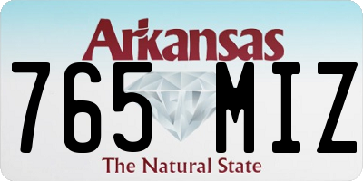 AR license plate 765MIZ