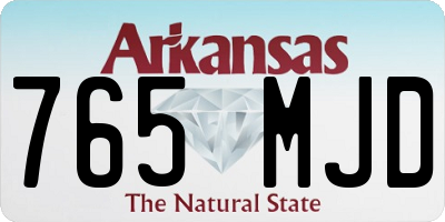 AR license plate 765MJD