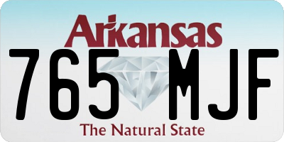 AR license plate 765MJF