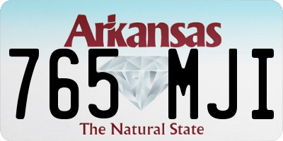 AR license plate 765MJI