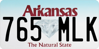 AR license plate 765MLK