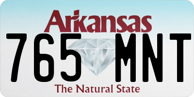 AR license plate 765MNT