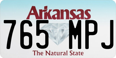 AR license plate 765MPJ