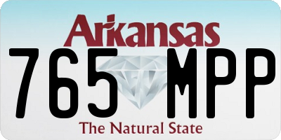 AR license plate 765MPP